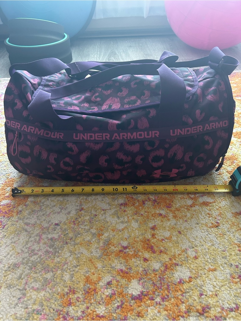 Under Armour Women's Deep Burgundy Leopard Print Duffel